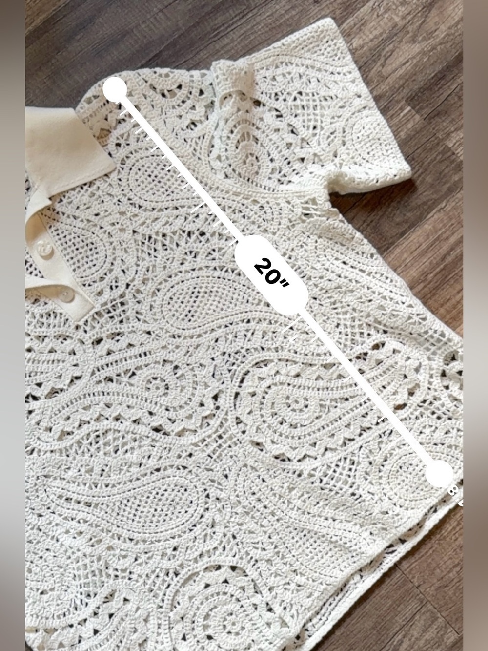 & Other Stories Crochet Paisley Polo NWT size small - Picture 7 of 7